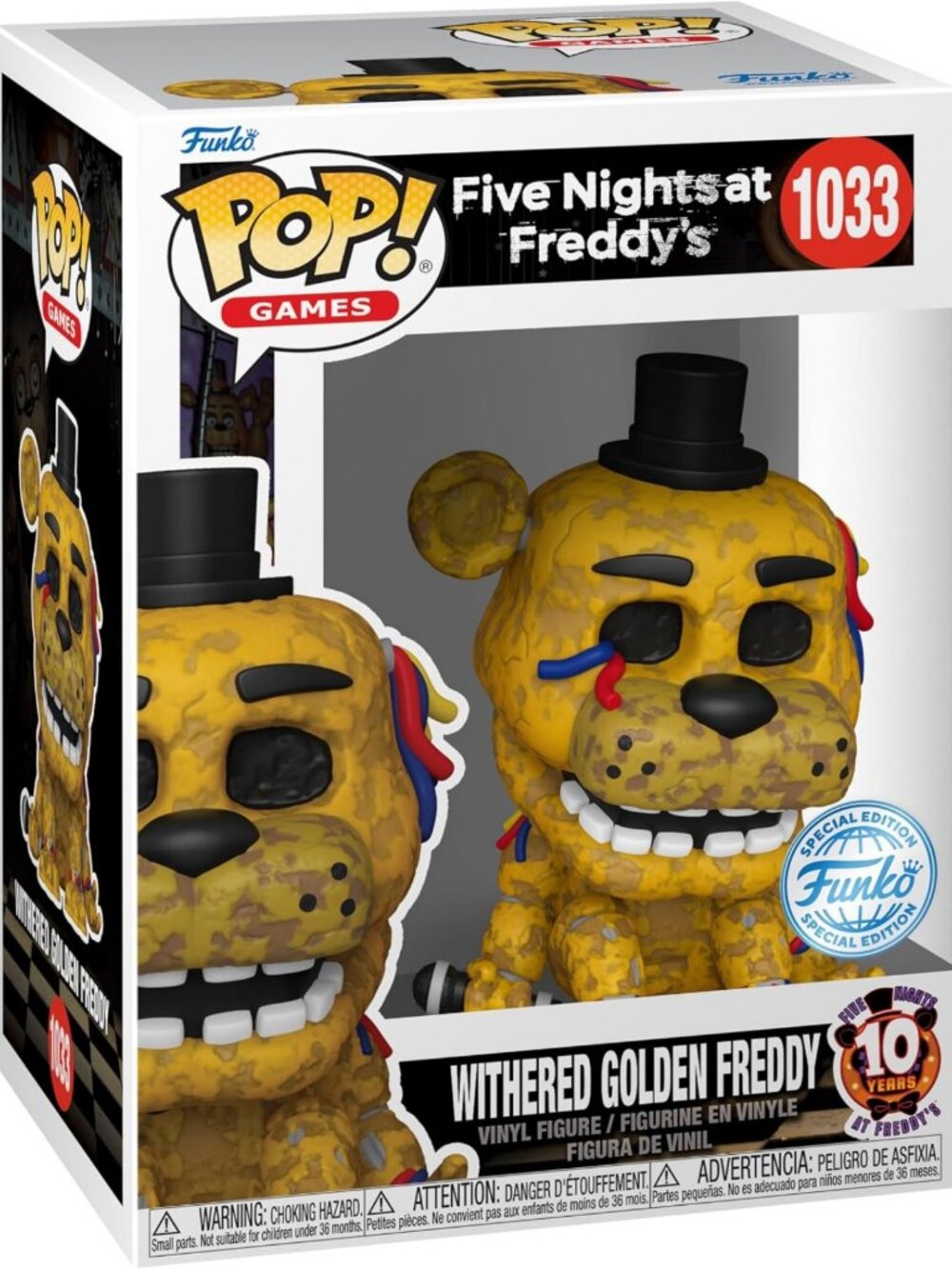 Exclusive Withered Golden Freddy Vinyl Figure - Five Nights at Freddy's
